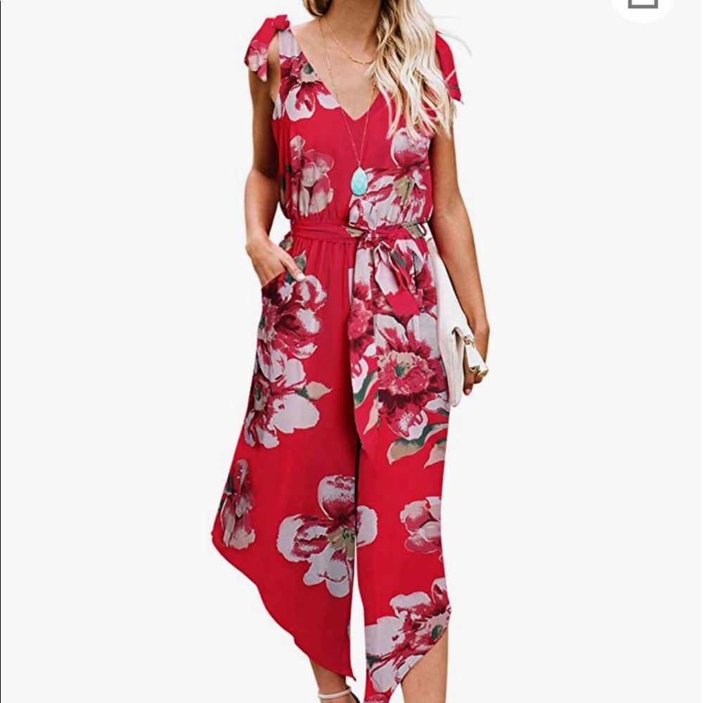 Belonggsci jumpsuit. Size Medium - Red Begonia never worn still has tags.